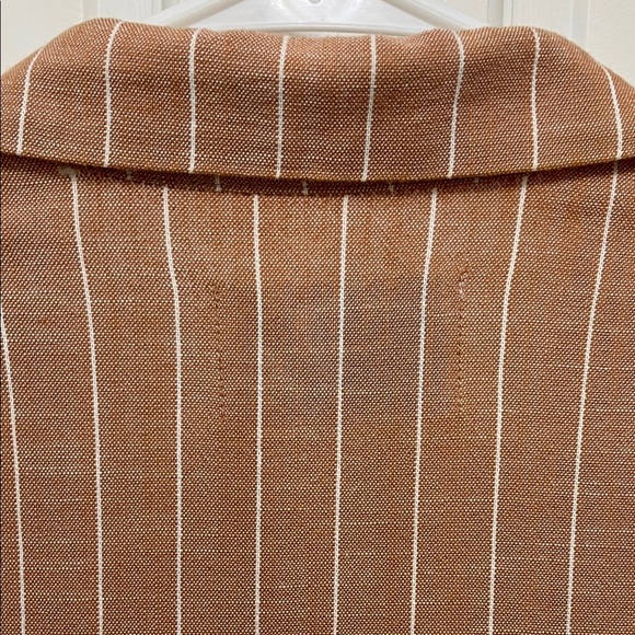 Stradivarius Brown and White Striped One Button Closure Casual Blazer - Sz Small - Picture 16 of 16